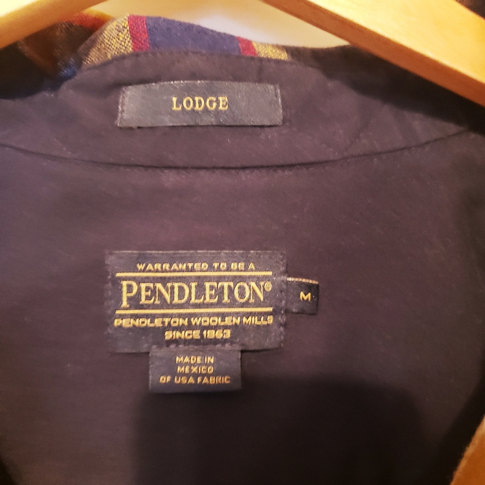 Pendleton Button Down Lodge Plaid Flannel Shirt M… - image 4